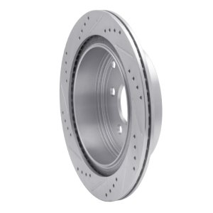 Infiniti FX45 Brake Rotor (1) - Rear Right - R1 Concepts - Drilled & Slotted - Silver - `03-`24